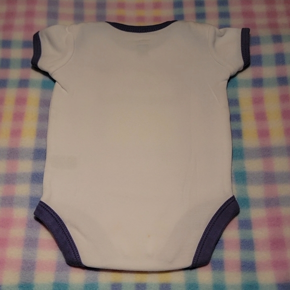 CARTER'S ♡ Adorable Purple Trim "DADDY SAYS I'M BEAUTIFUL" Bodysuit Onesie NB - Picture 12 of 12
